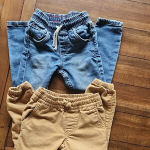 Carter's And Cat And Jack Denim and Tan Khaki Pants - Set Of 2